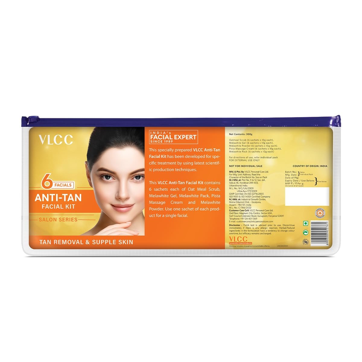 Amazon | VLCC Salon Series Anti Tan Facial Kit ( 6 Facials ) - 300g @397