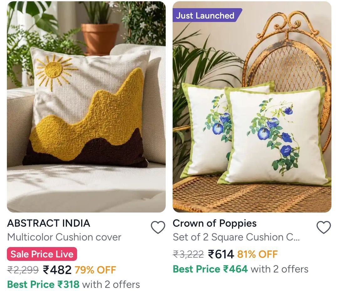 Myntra | Aesthetic Pintrest-y Cushion Covers starts @ 482