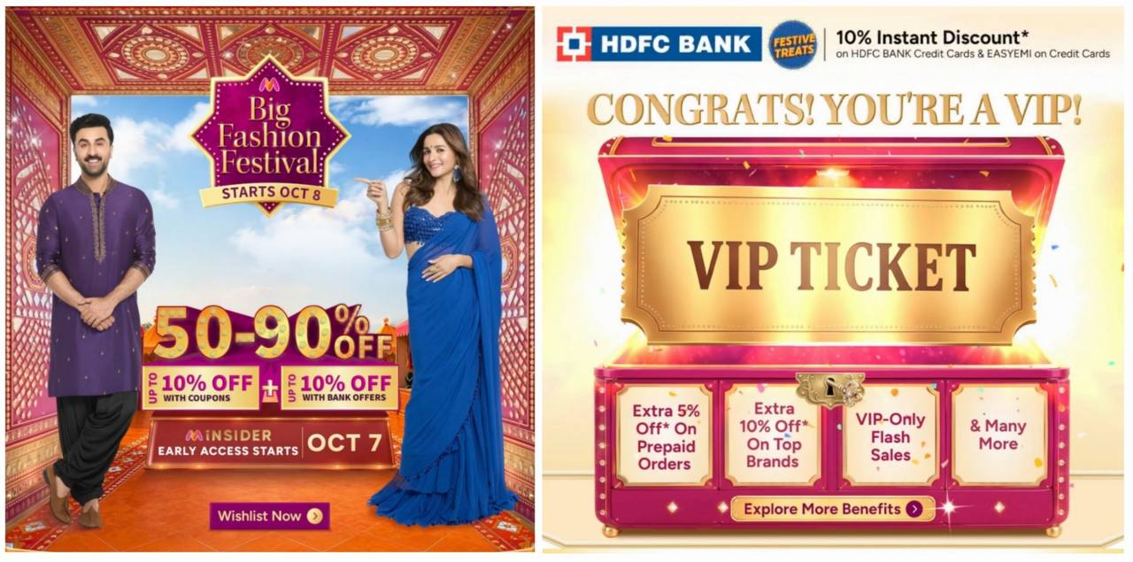 Myntra : Big Fashion Festival Starts Tonight 12 AM For Insider / VIP Pass Members.