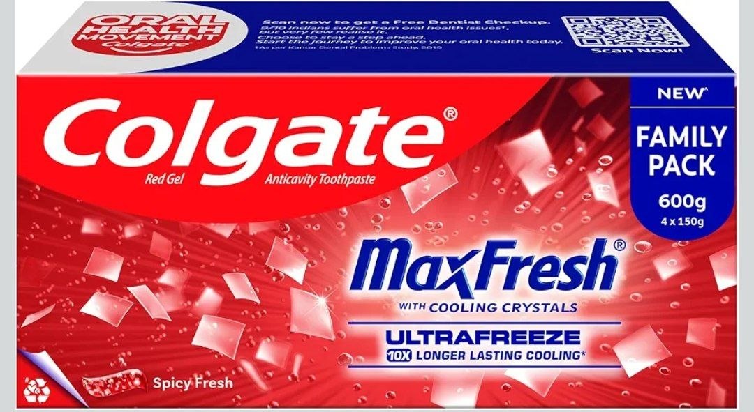 Buy Colgate MaxFresh Toothpaste, Spicy Fresh Red Gel paste with Menthol for Super Fresh Breath, 600gm, Saver P