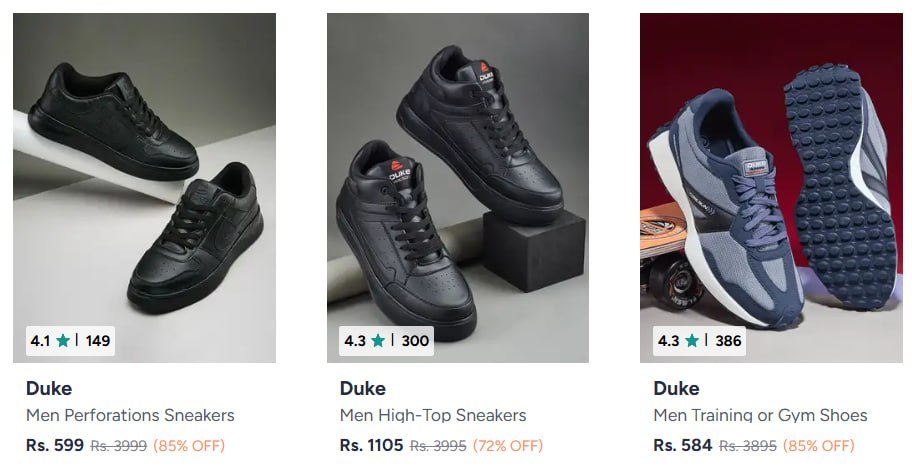 Myntra : Upto 85% Off On Duke Shoes.