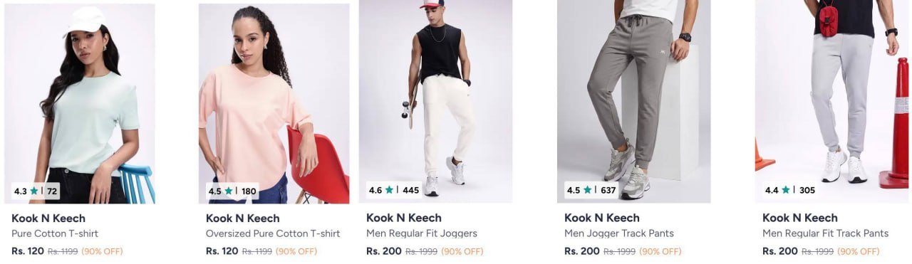 Myntra Loot : Upto 90% Off On Kook N Keech Clothing.