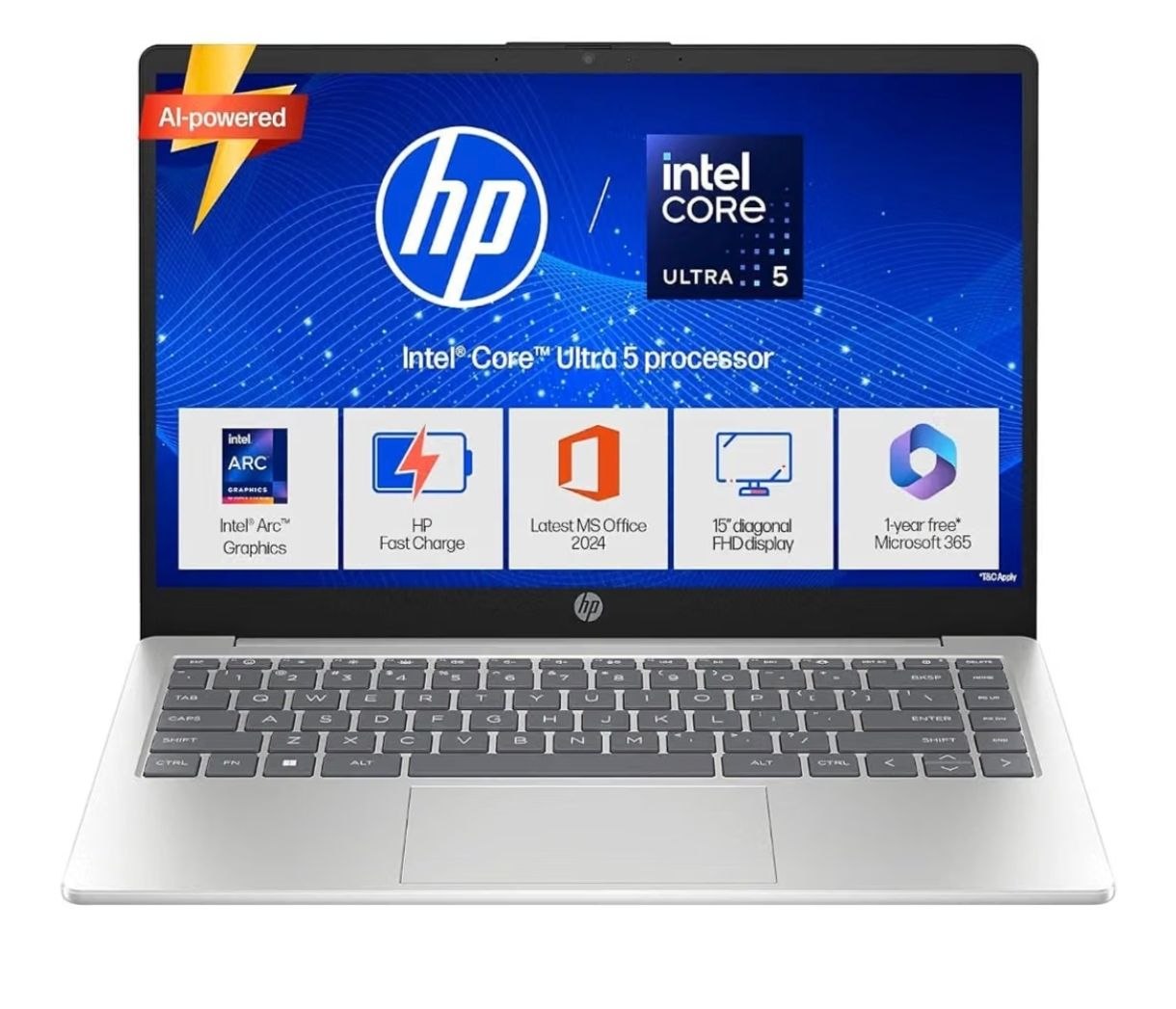 HP 15, Intel Core Ultra 5 125H (24GB DDR5, 1TB SSD) Anti-Glare, Micro-Edge, FHD, 15''/39.6cm, Win11, M365* Off