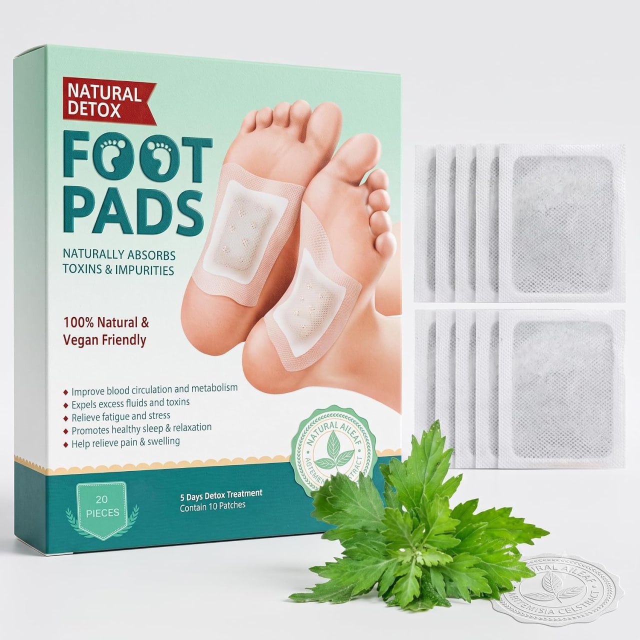 Buy Foot patch Herbal And Gentle Ingredient (10 Pieces) Detox Foot Pads Natural Ingredients for Sleep Aid Pain