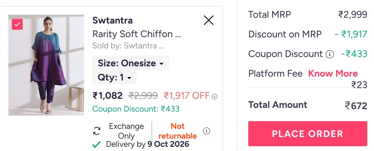 Loot Kurtaset 60% off + 40% off