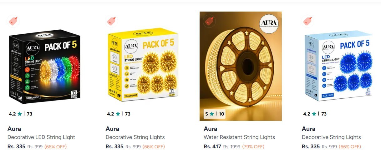 Myntra | String lights starting at 135/- + additional coupons