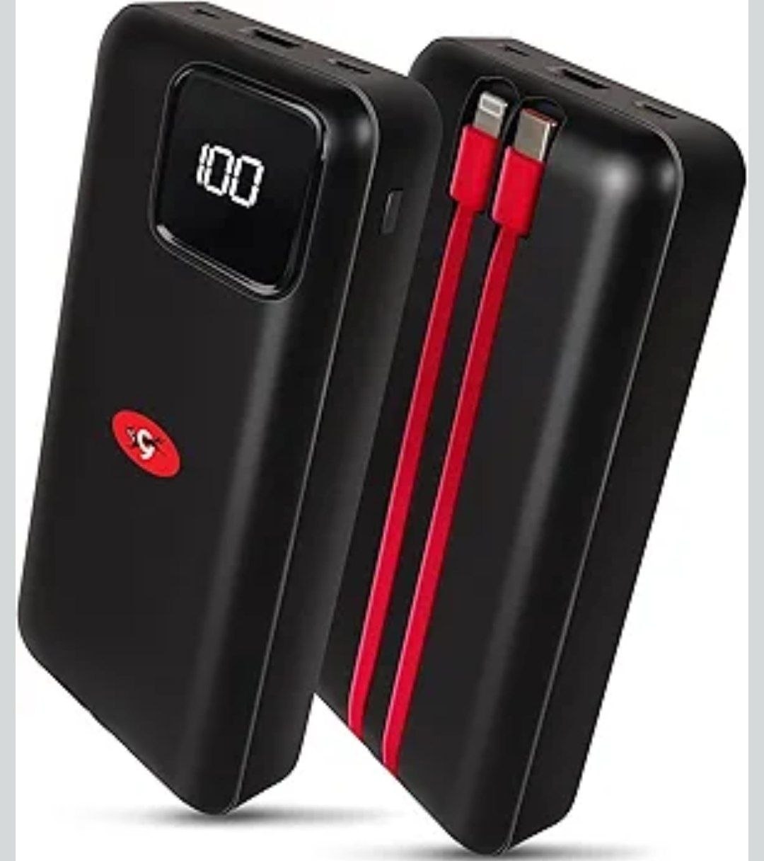 Eveready Ultima Power Bank PB11 with Built-in-Cables 20,000 mAh, 22.5W Fast Charging, Multiple Ports & Univers